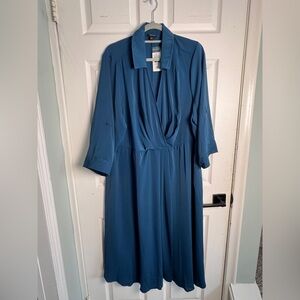 Torrid Teal Long Sleeve Dress